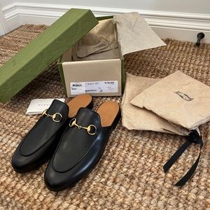 NWT Gucci WOMEN'S PRINCETOWN LEATHER SLIPPER